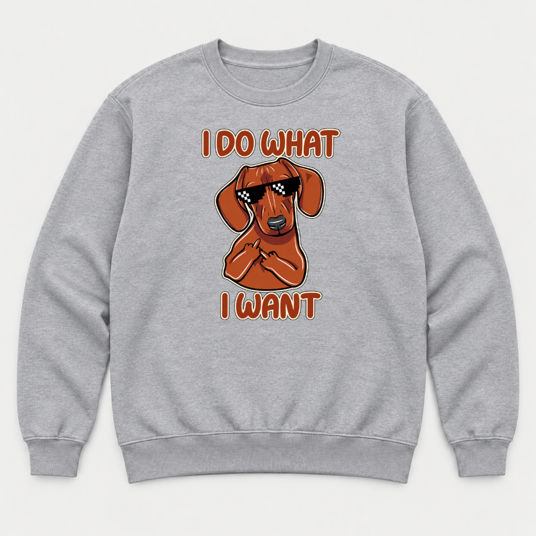 I Do What I Want Dachshund Dog Graphic T-Shirt & Sweatshirt