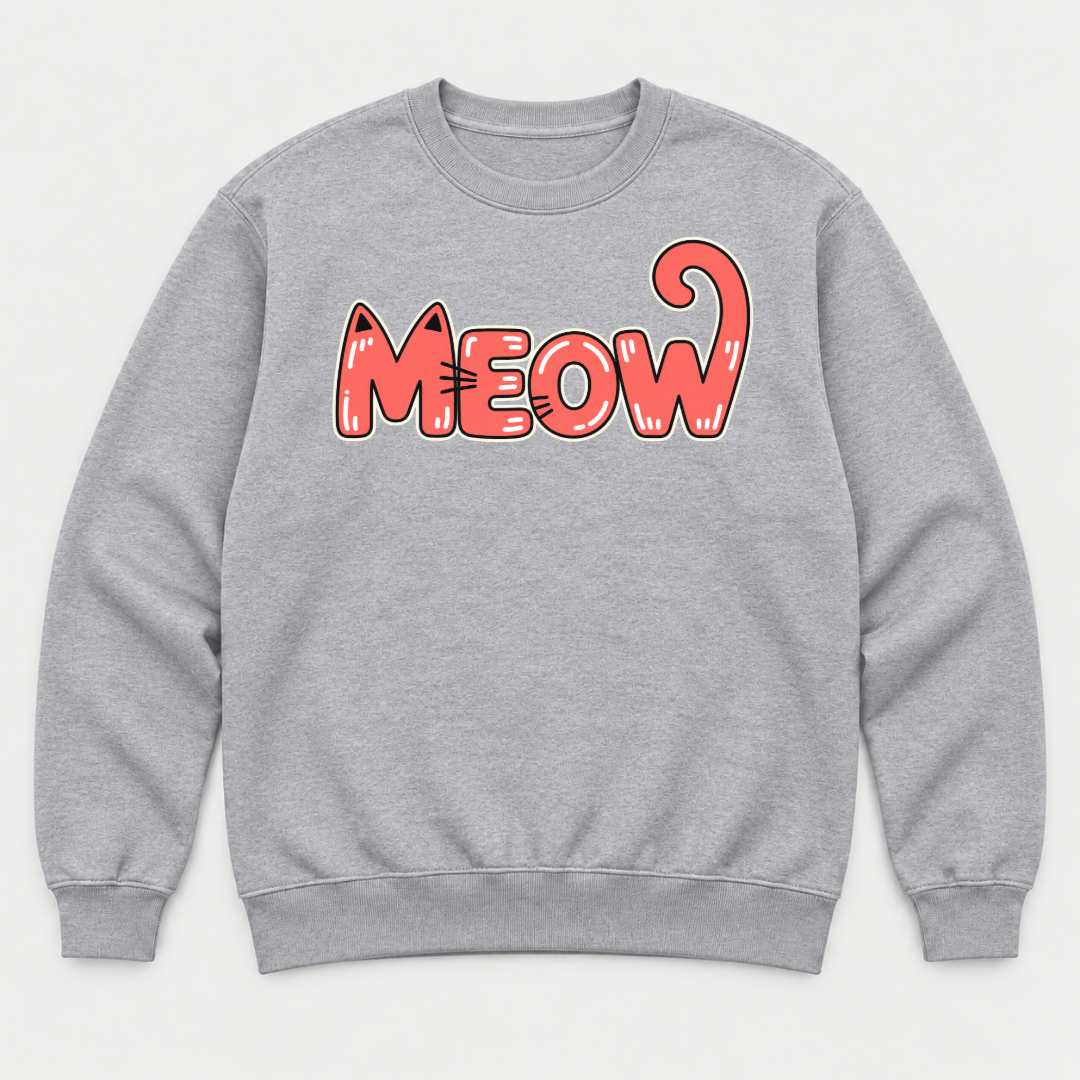 Coral Meow Cat Tail Graphic T-Shirt & Sweatshirt