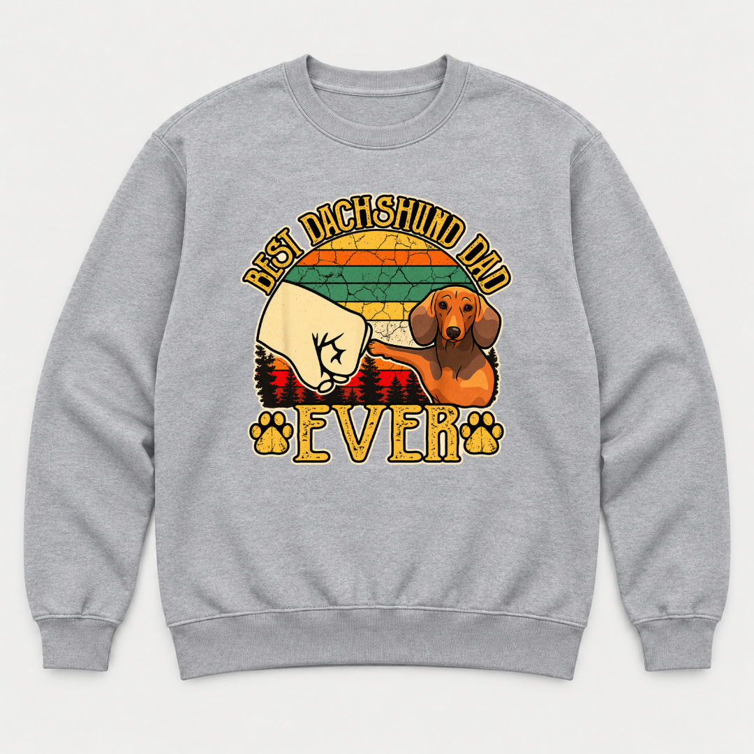 Best Dachshund Dad Ever Fist Bump - Dog Graphic T-Shirt & Sweatshirt