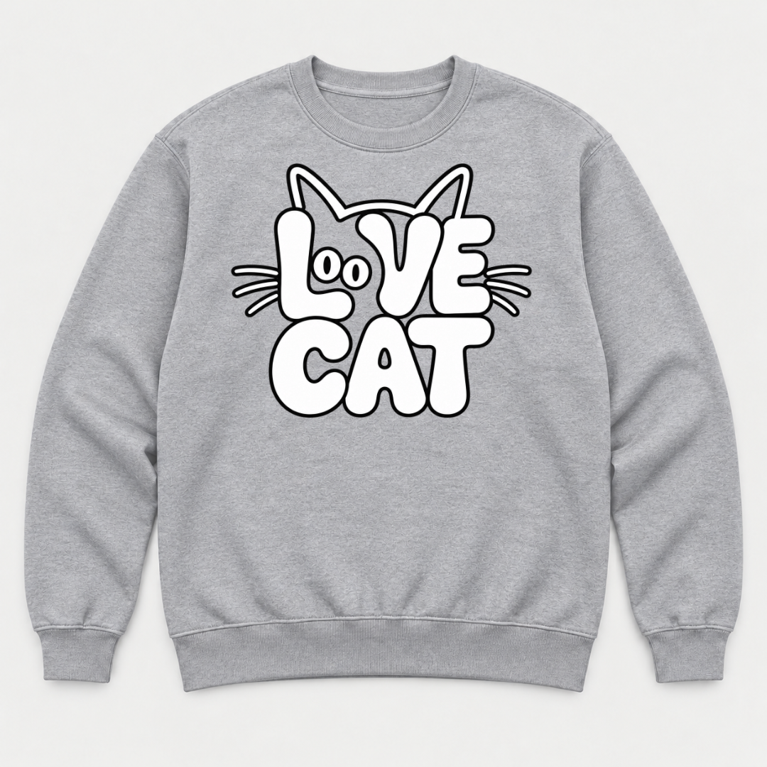 Love Cat Typography Graphic T-Shirt & Sweatshirt