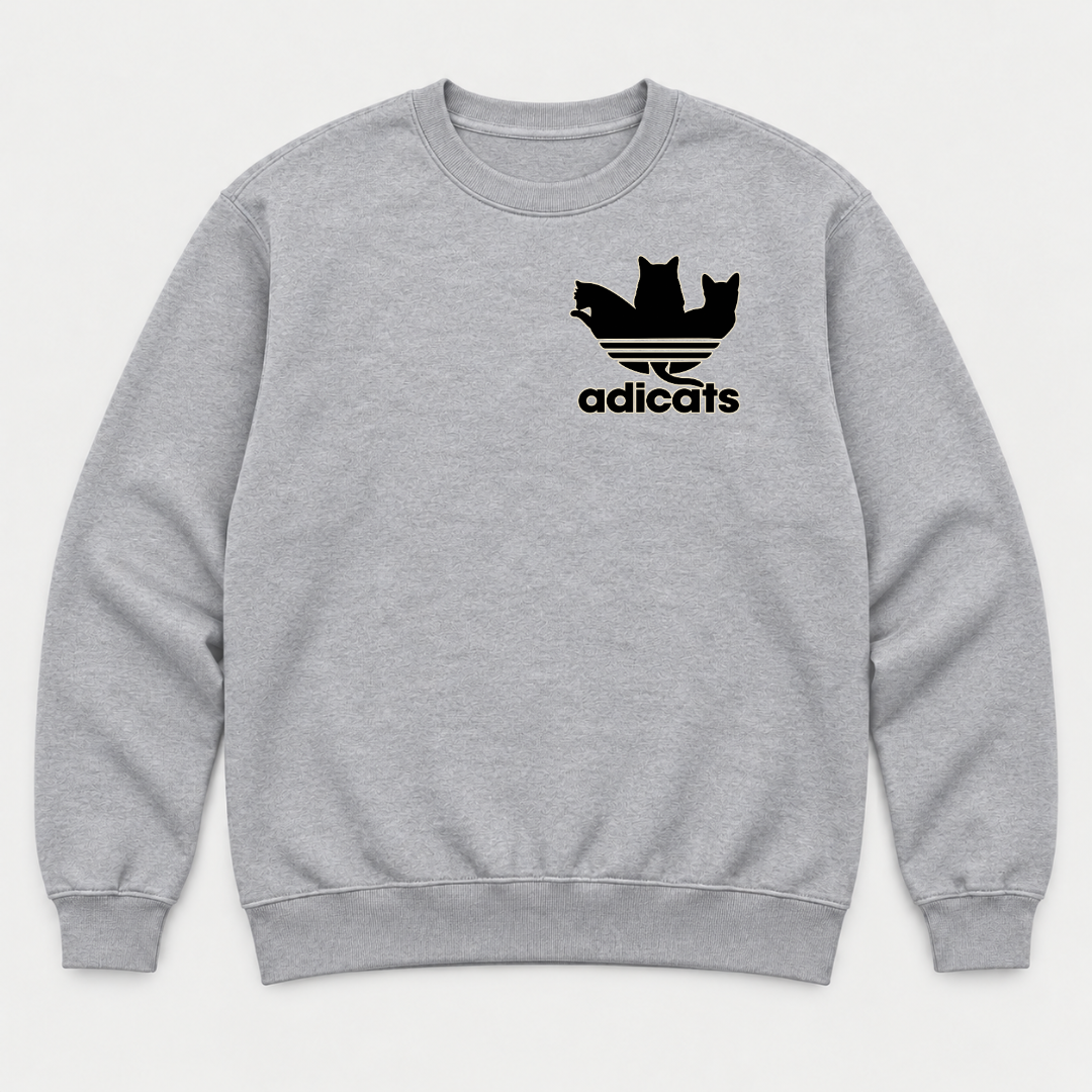 Adicats Three-Stripe Cat Graphic T-Shirt & Sweatshirt
