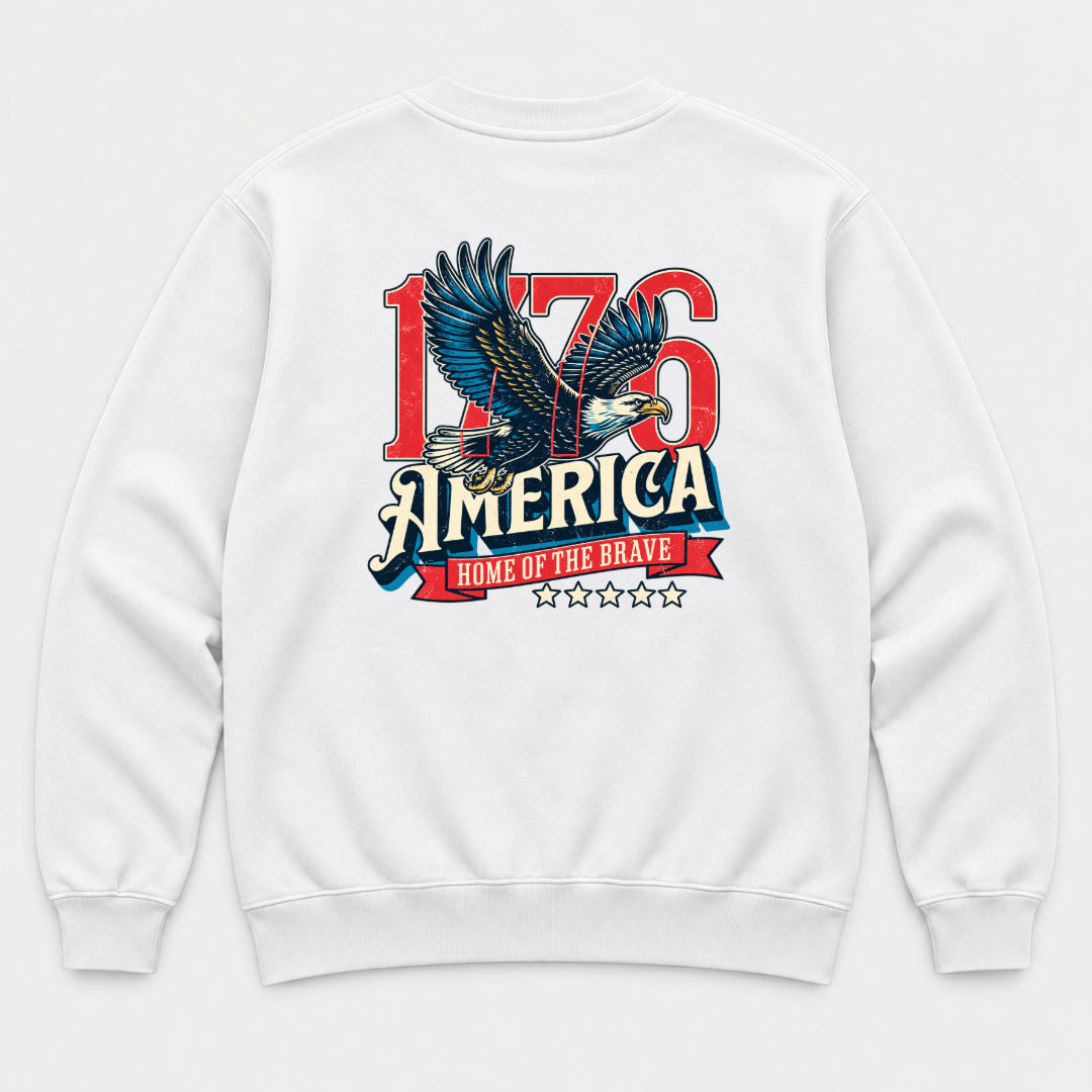 1776 Home of the Brave Eagle Graphic T-Shirt & Sweatshirt