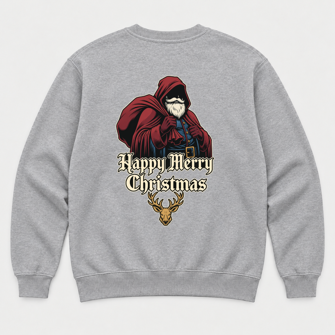 Gothic Santa Christmas T-Shirt & Sweatshirt – Merry Christmas Reindeer Graphic