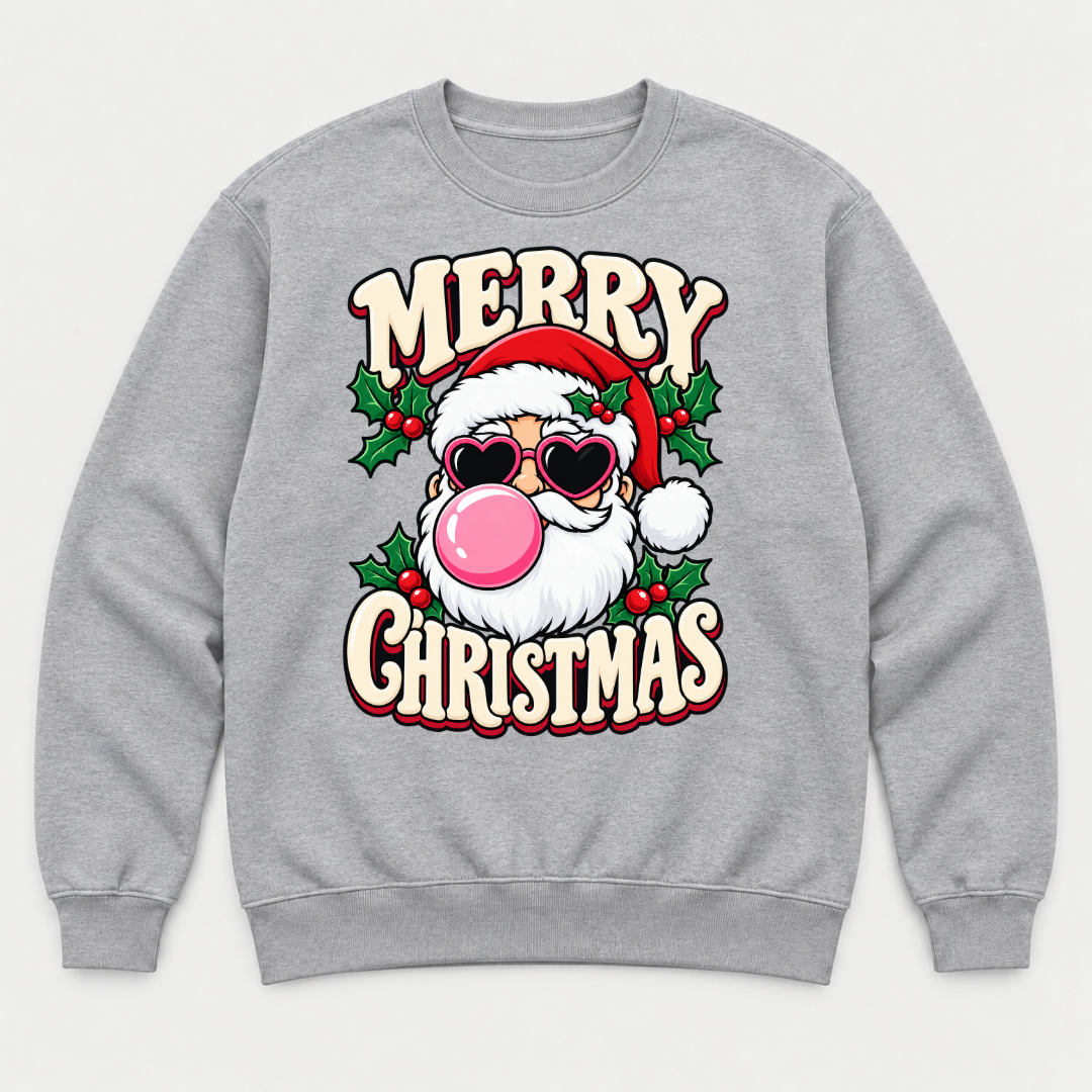 Funny Santa Bubblegum Christmas T-Shirt & Sweatshirt