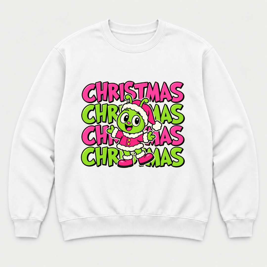 Green Alien Christmas Graphic T-Shirt & Sweatshirt