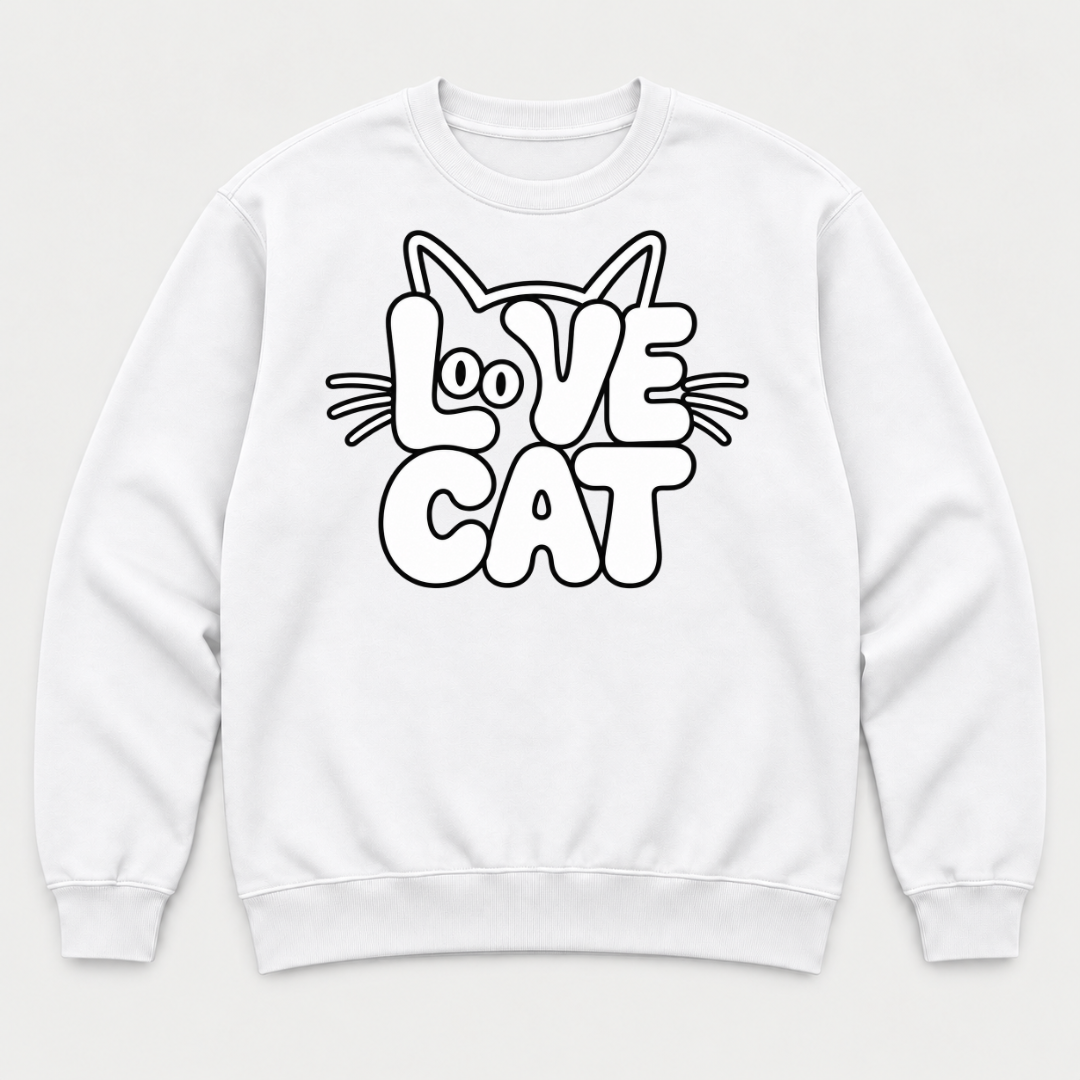 Love Cat Typography Graphic T-Shirt & Sweatshirt