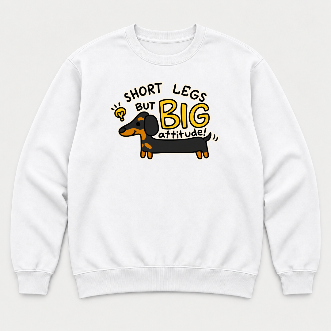 Short Legs Big Attitude Dachshund - Dog Graphic T-Shirt & Sweatshirt