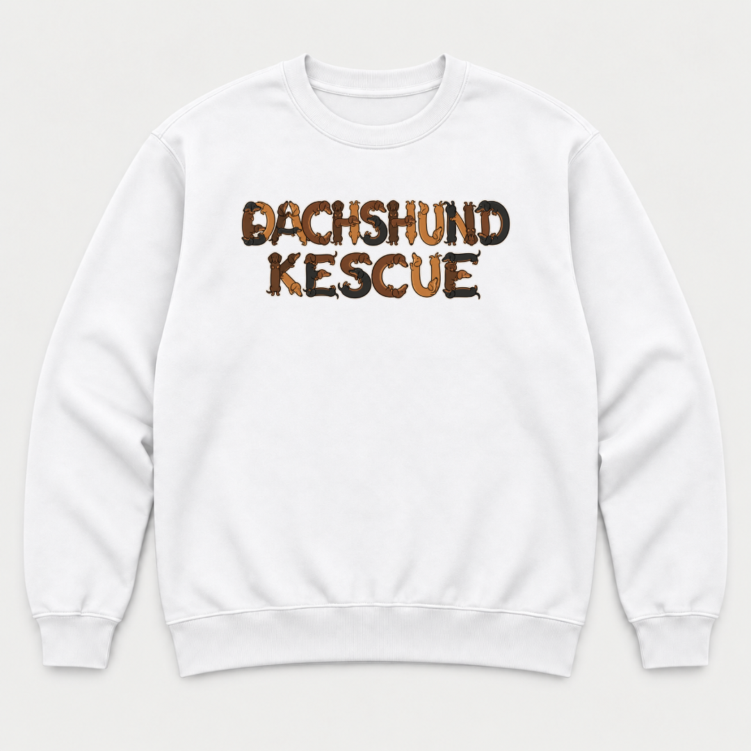 Dachshund Rescue Dog Lettering Graphic T-Shirt & Sweatshirt