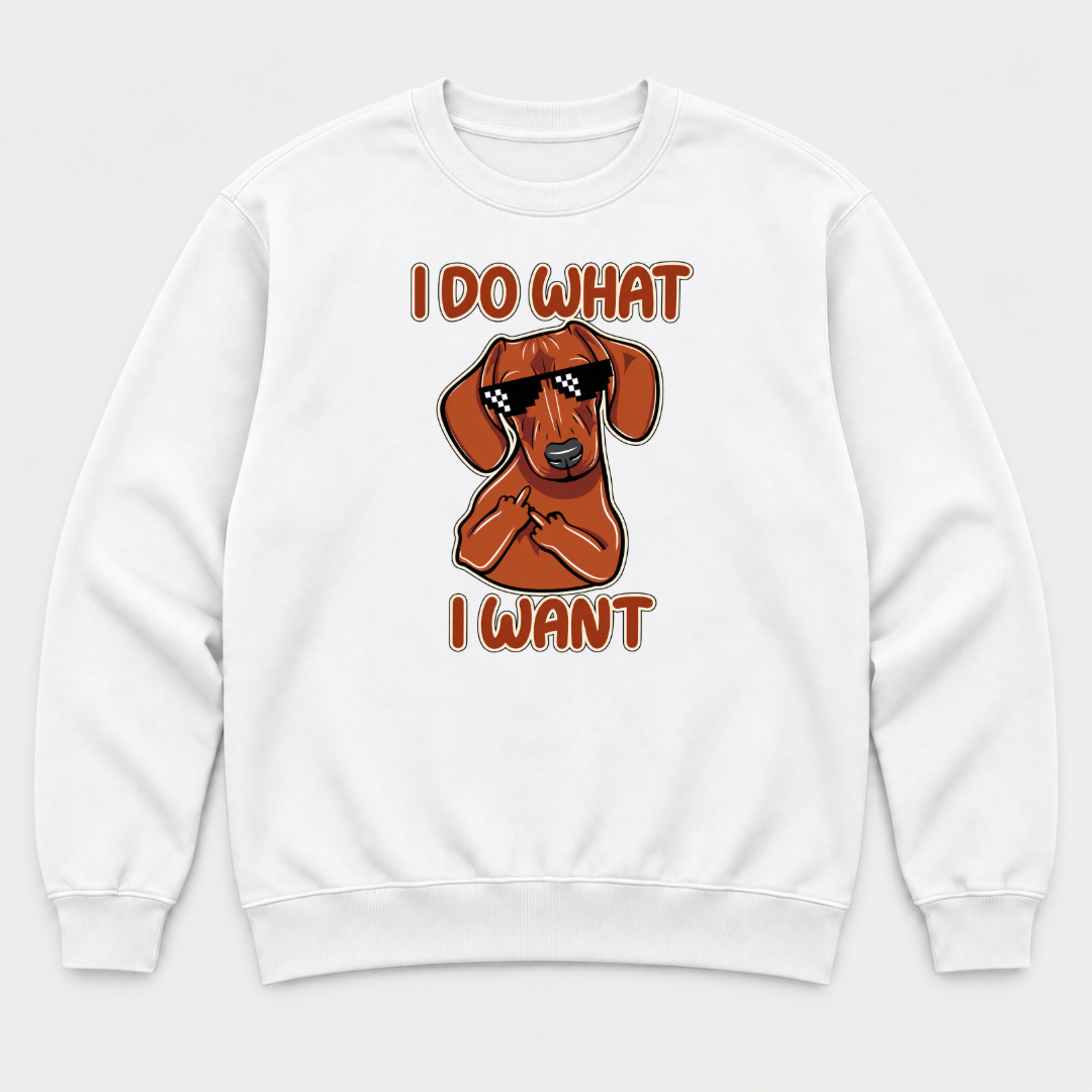 I Do What I Want Dachshund Dog Graphic T-Shirt & Sweatshirt
