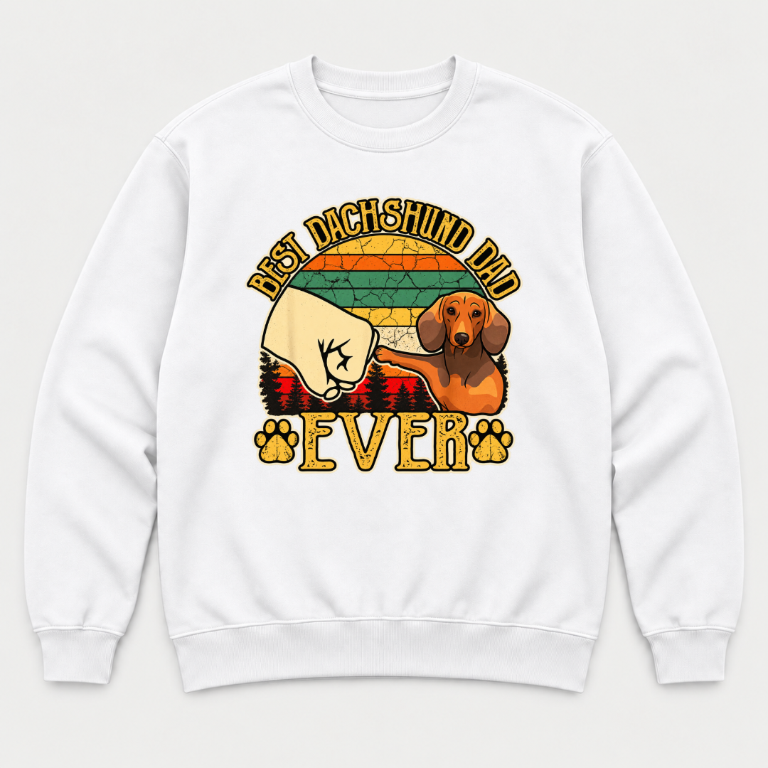 Best Dachshund Dad Ever Fist Bump - Dog Graphic T-Shirt & Sweatshirt