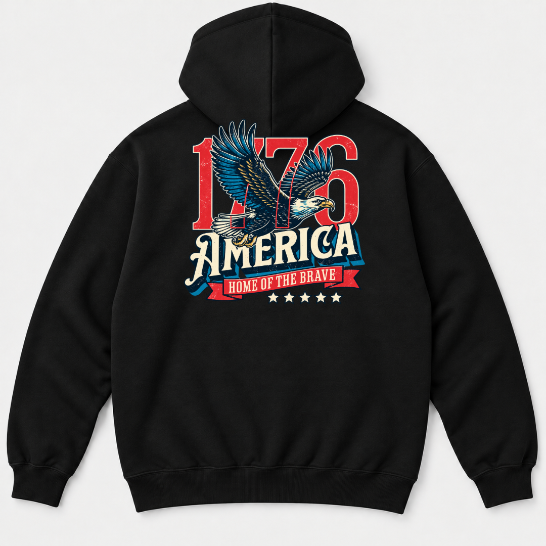 1776 Home of the Brave Eagle Graphic T-Shirt & Sweatshirt