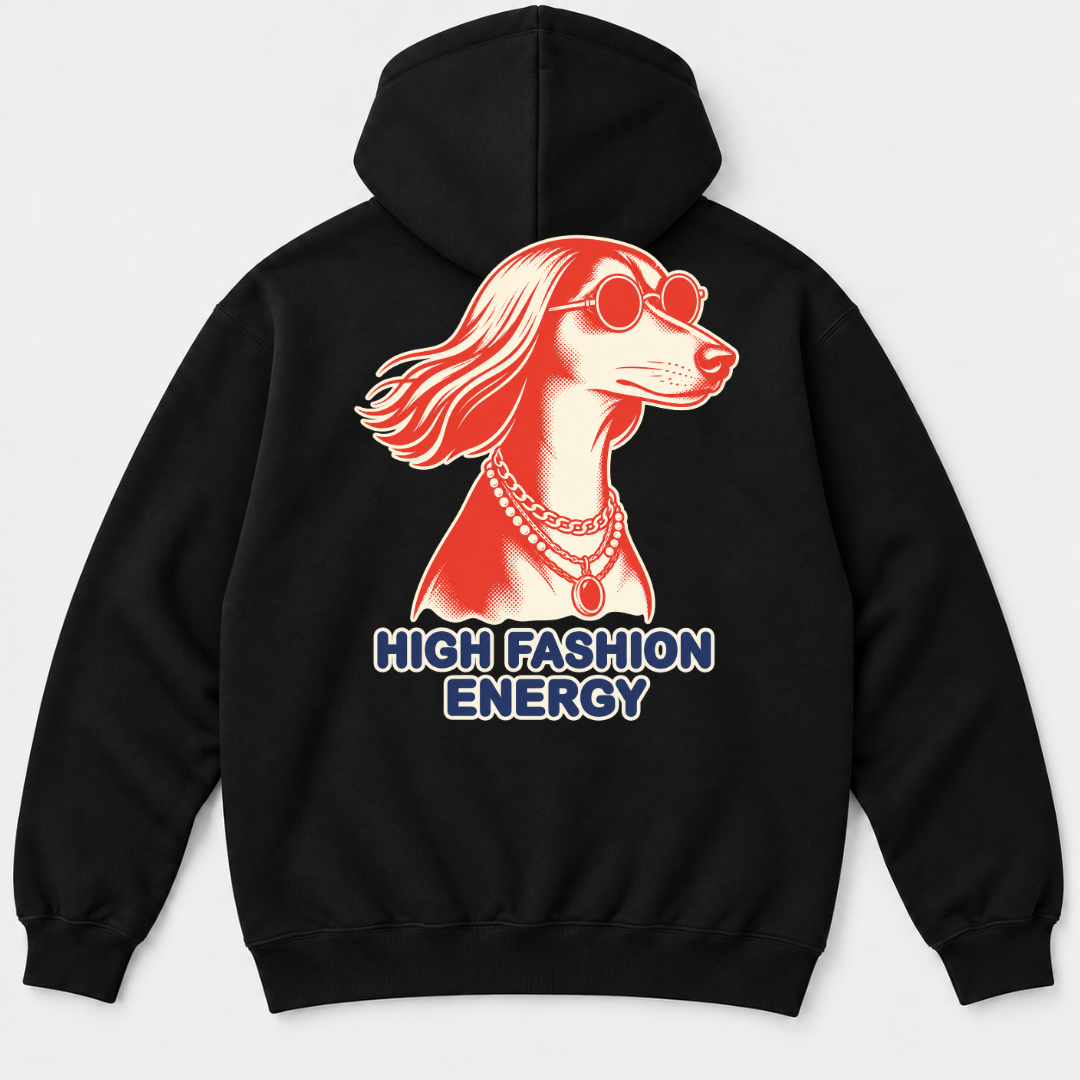 High Fashion Energy Dog Graphic T-Shirt & Sweatshirt