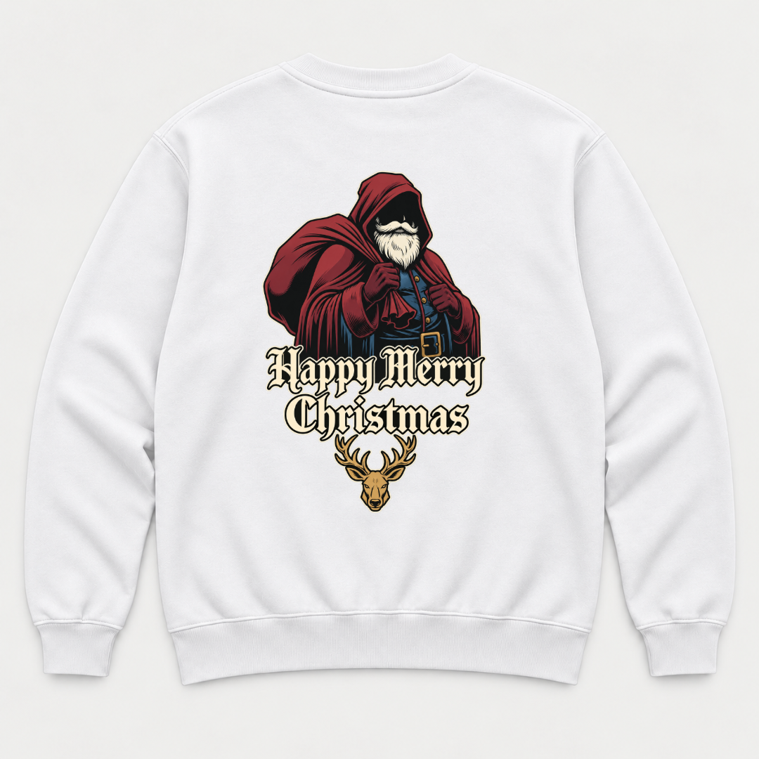 Gothic Santa Christmas T-Shirt & Sweatshirt – Merry Christmas Reindeer Graphic