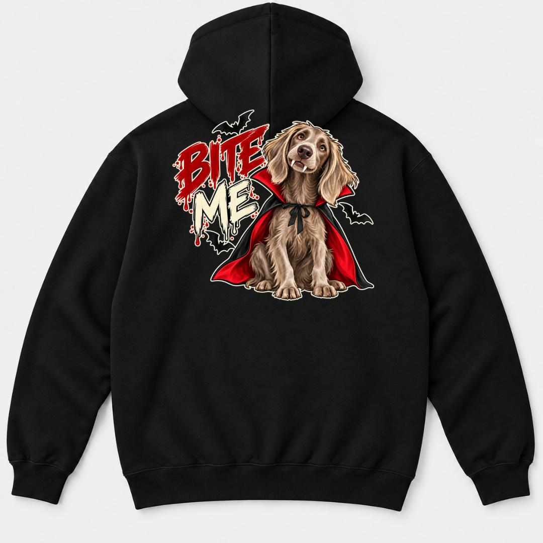 Bite Me Vampire Dog Halloween T-Shirt & Sweatshirt