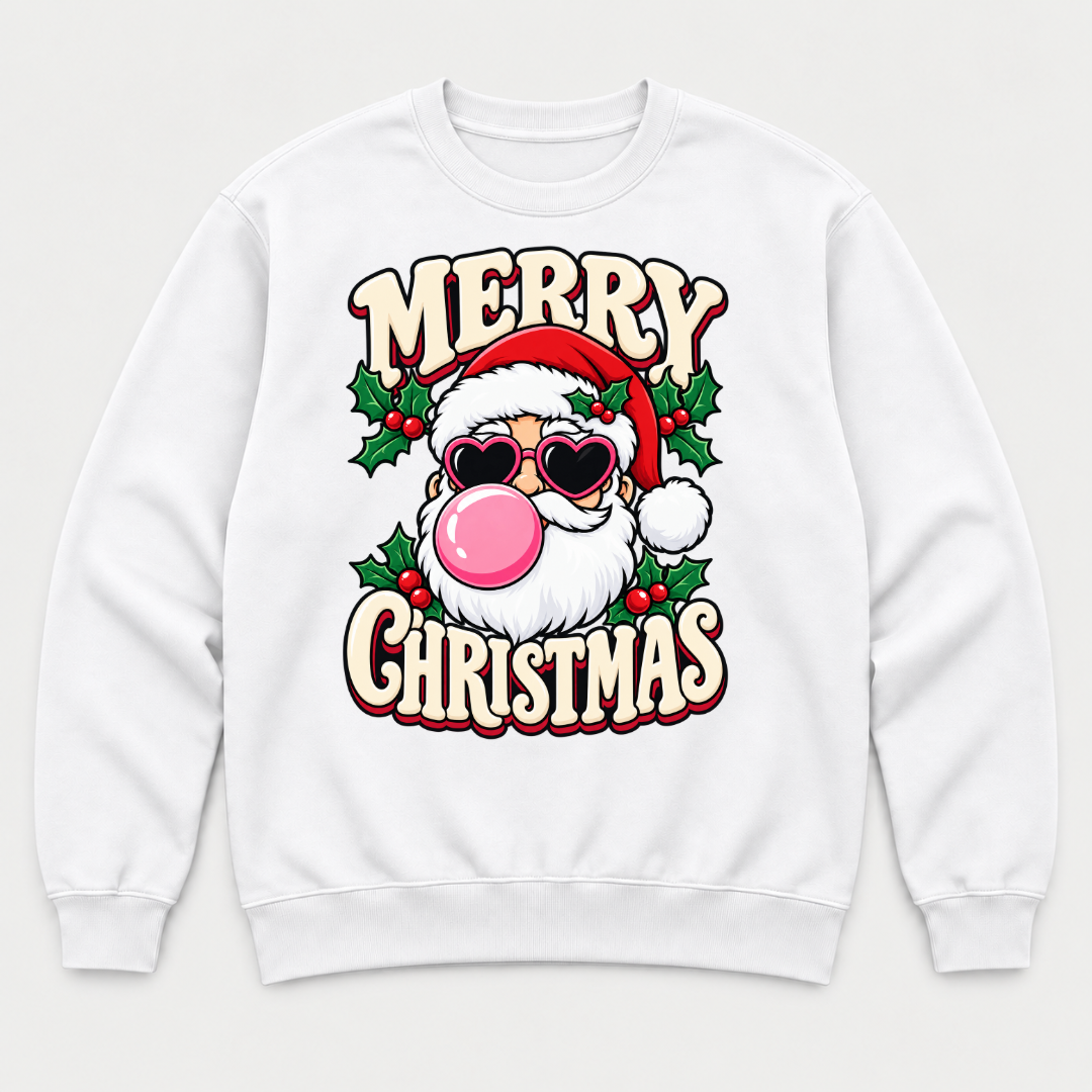 Funny Santa Bubblegum Christmas T-Shirt & Sweatshirt