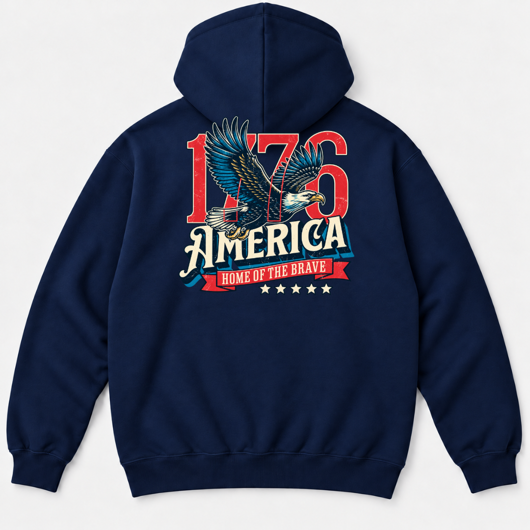 1776 Home of the Brave Eagle Graphic T-Shirt & Sweatshirt