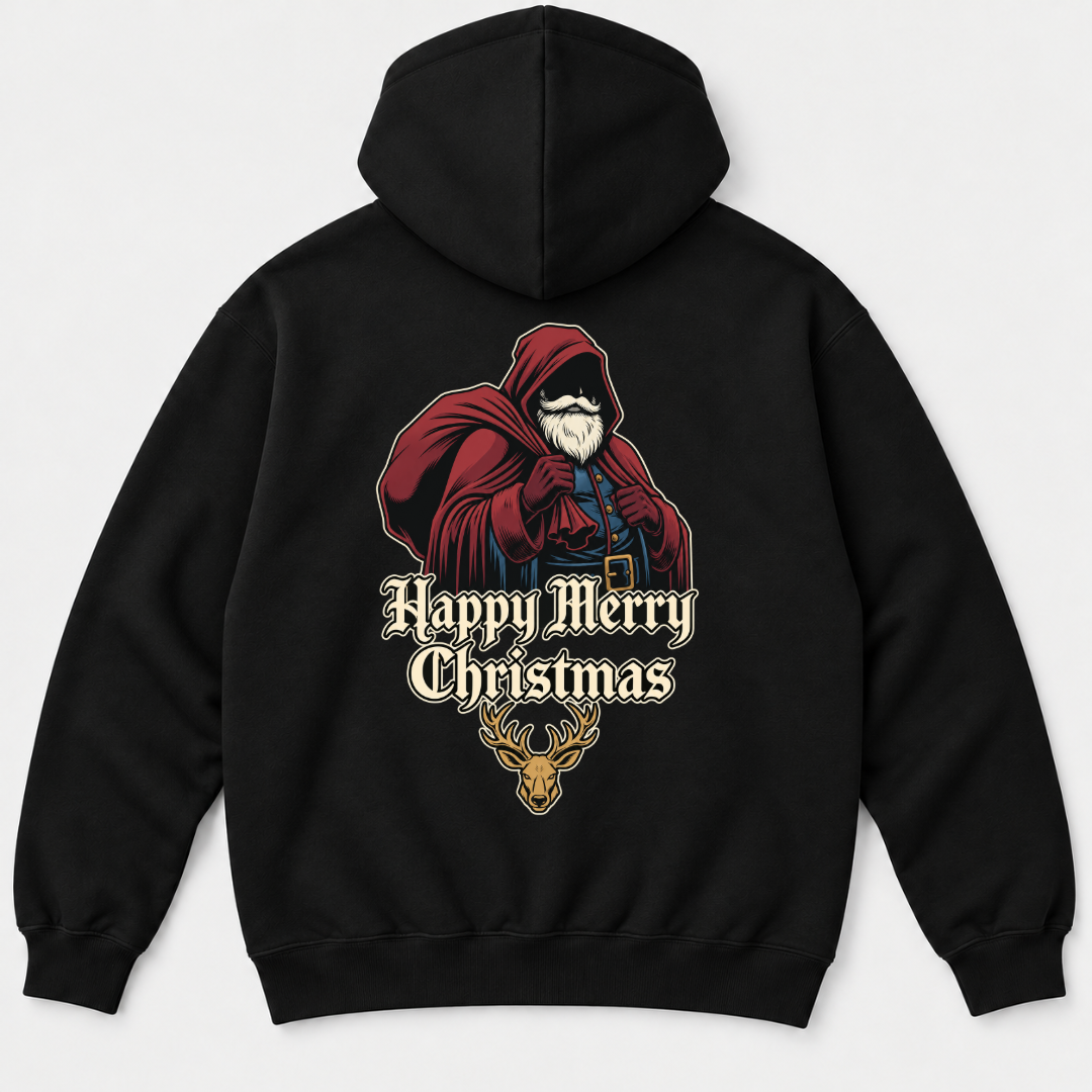 Gothic Santa Christmas T-Shirt & Sweatshirt – Merry Christmas Reindeer Graphic