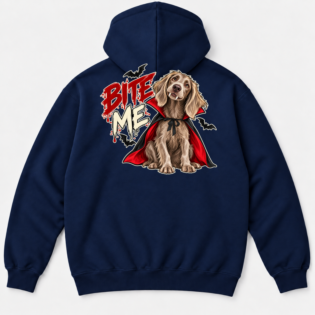 Bite Me Vampire Dog Halloween T-Shirt & Sweatshirt