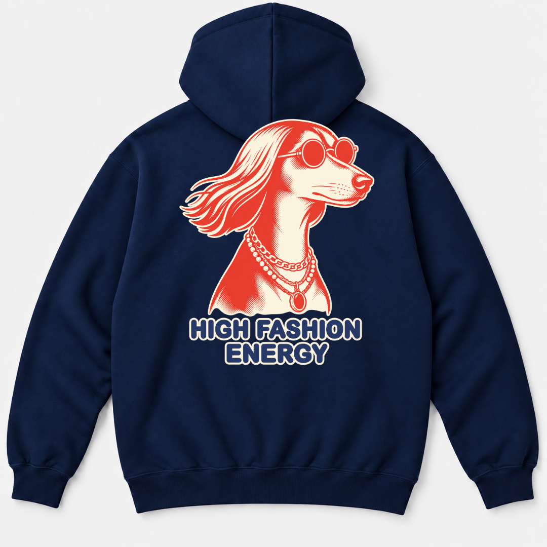 High Fashion Energy Dog Graphic T-Shirt & Sweatshirt