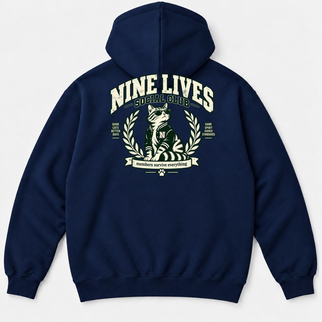 Nine Lives Social Club Cat Graphic T-Shirt & Sweatshirt
