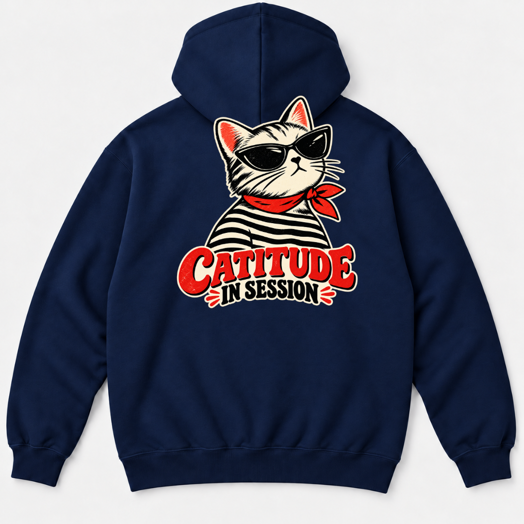 Catitude in Session Cat Graphic T-Shirt & Sweatshirt