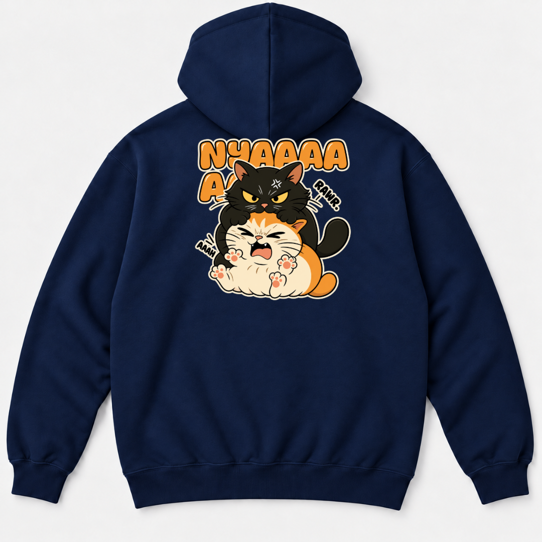Nyaaa Cat Fight Comic Graphic T-Shirt & Sweatshirt
