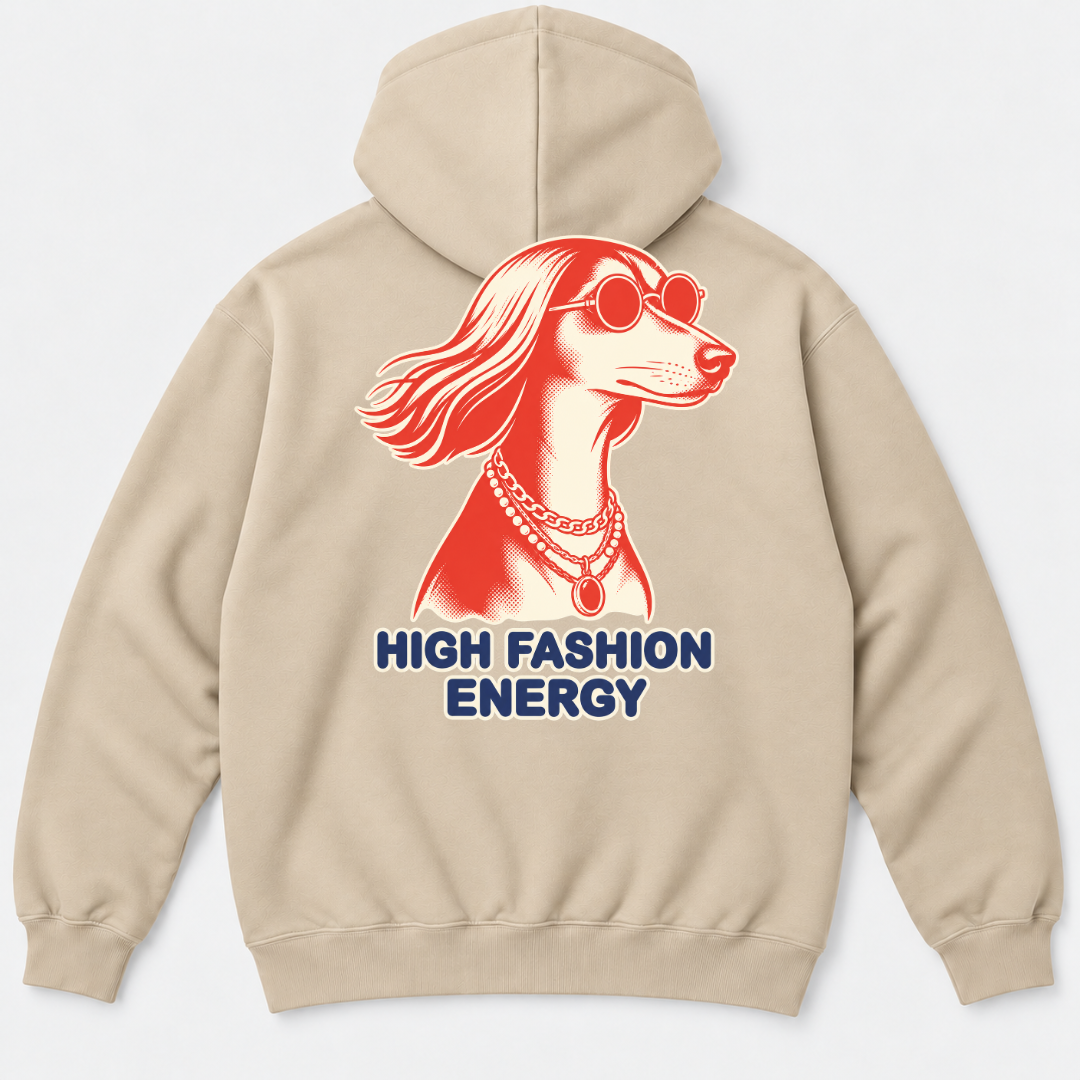 High Fashion Energy Dog Graphic T-Shirt & Sweatshirt