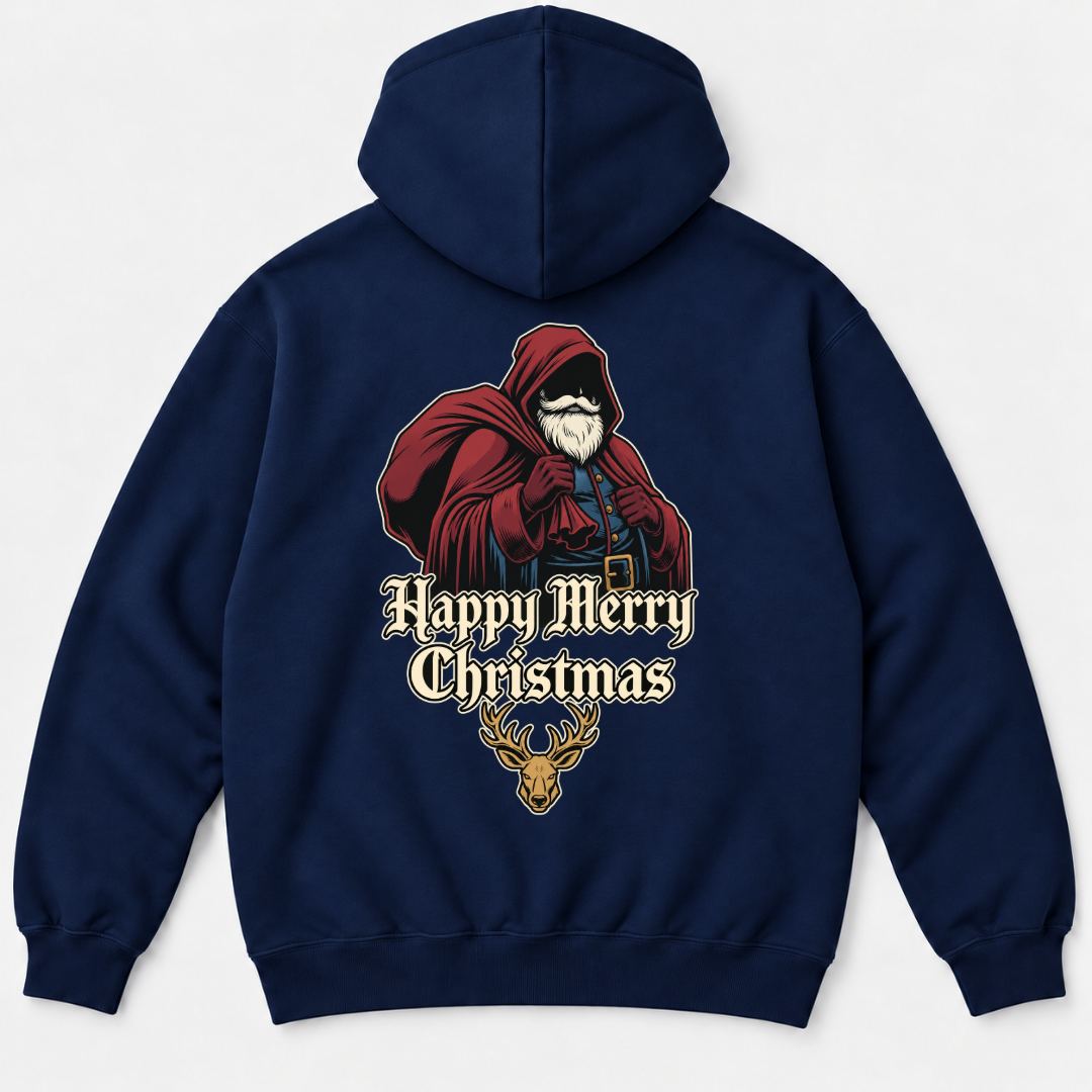 Gothic Santa Christmas T-Shirt & Sweatshirt – Merry Christmas Reindeer Graphic