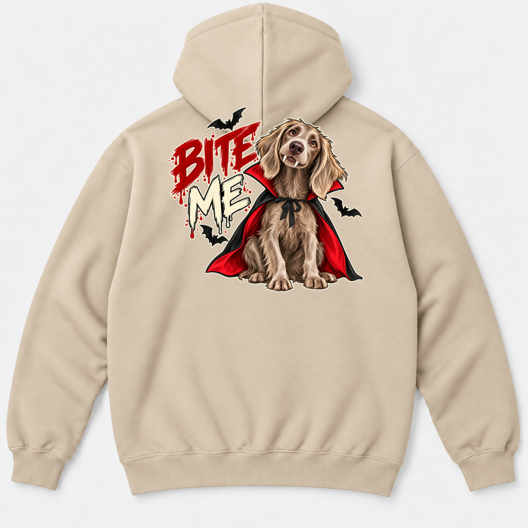 Bite Me Vampire Dog Halloween T-Shirt & Sweatshirt