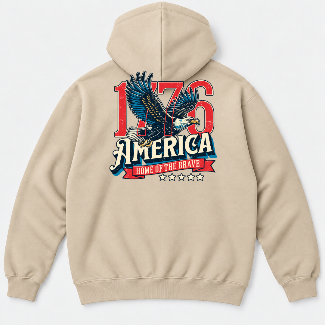 1776 Home of the Brave Eagle Graphic T-Shirt & Sweatshirt