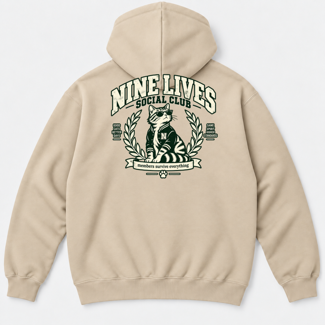 Nine Lives Social Club Cat Graphic T-Shirt & Sweatshirt
