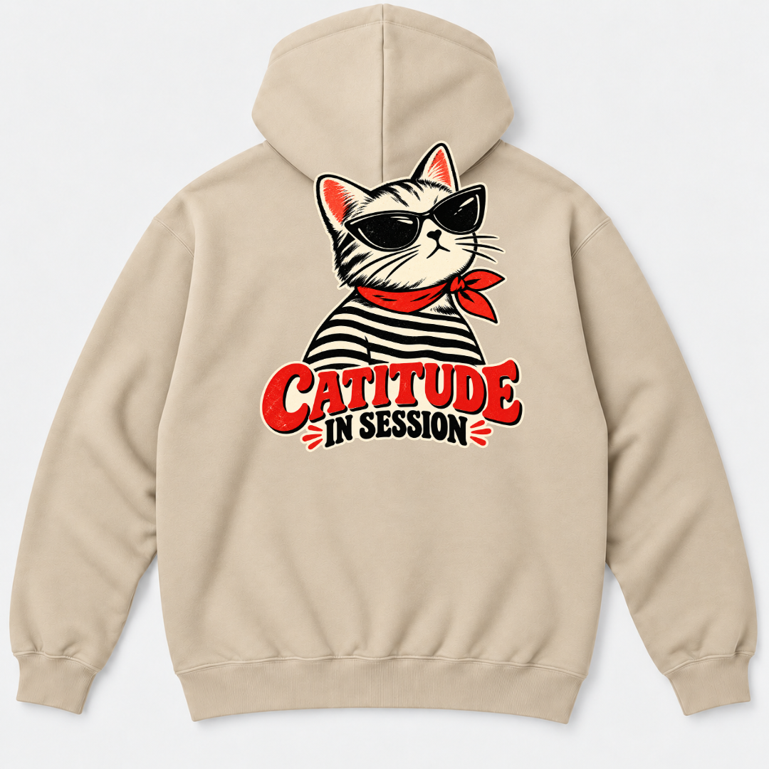 Catitude in Session Cat Graphic T-Shirt & Sweatshirt