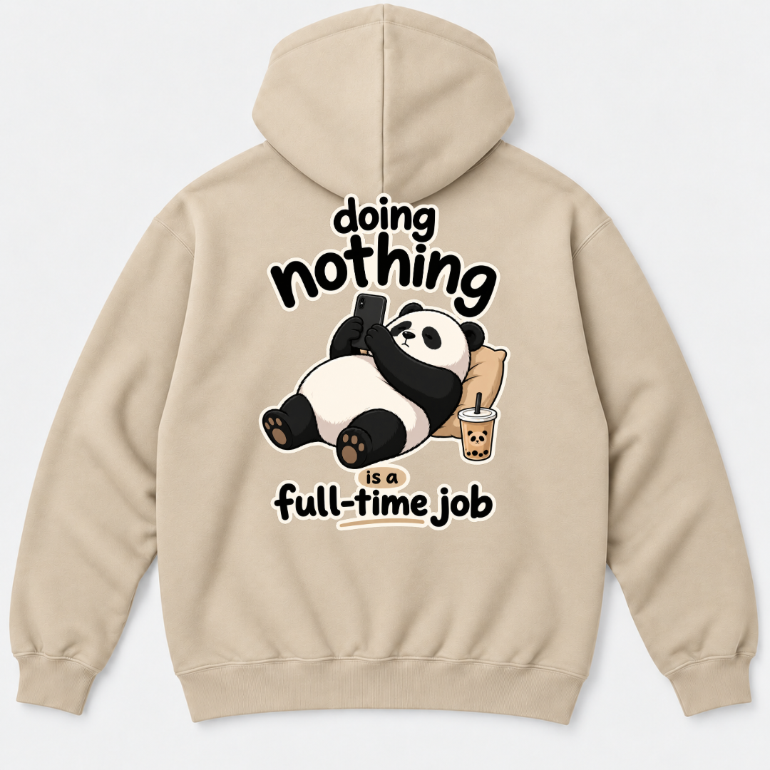 Doing Nothing Panda Graphic T-Shirt & Sweatshirt