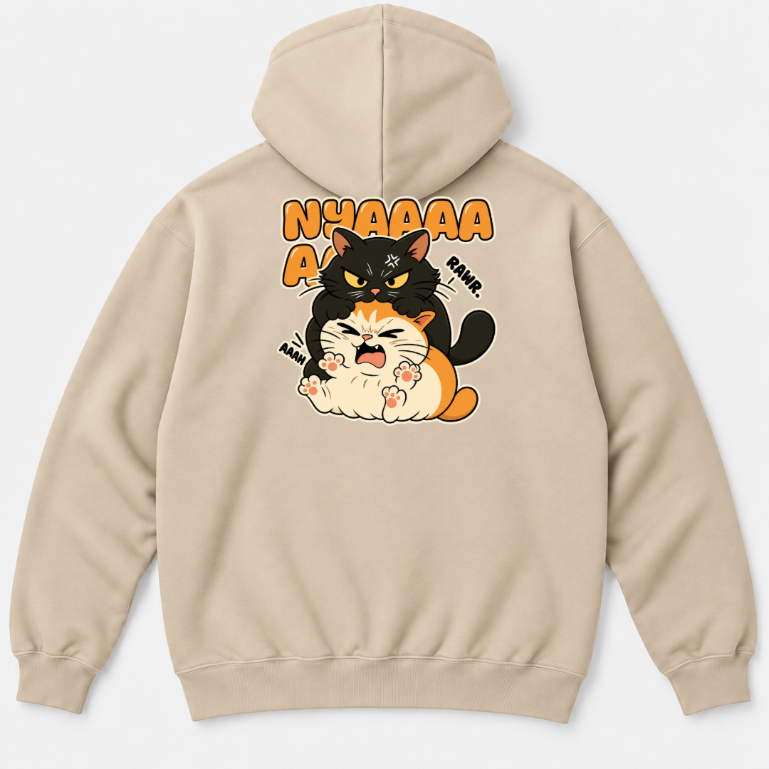 Nyaaa Cat Fight Comic Graphic T-Shirt & Sweatshirt