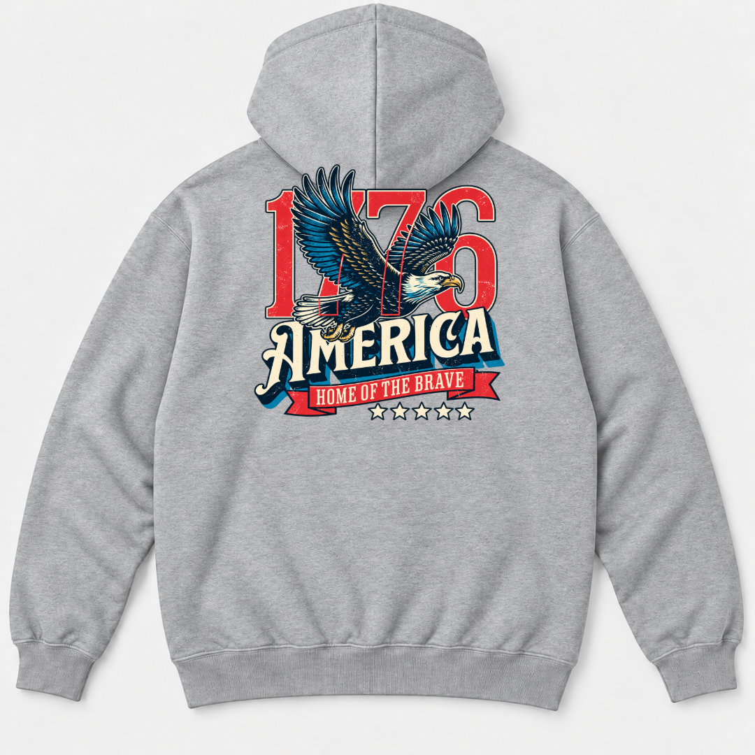 1776 Home of the Brave Eagle Graphic T-Shirt & Sweatshirt