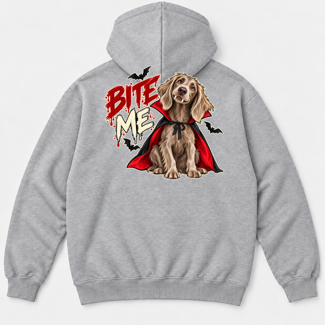 Bite Me Vampire Dog Halloween T-Shirt & Sweatshirt