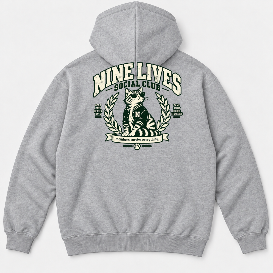 Nine Lives Social Club Cat Graphic T-Shirt & Sweatshirt