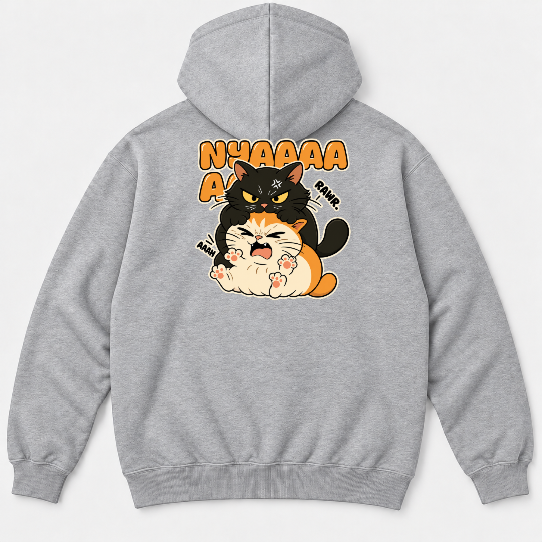 Nyaaa Cat Fight Comic Graphic T-Shirt & Sweatshirt