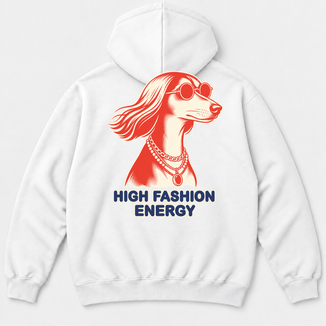 High Fashion Energy Dog Graphic T-Shirt & Sweatshirt