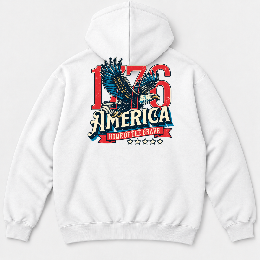 1776 Home of the Brave Eagle Graphic T-Shirt & Sweatshirt