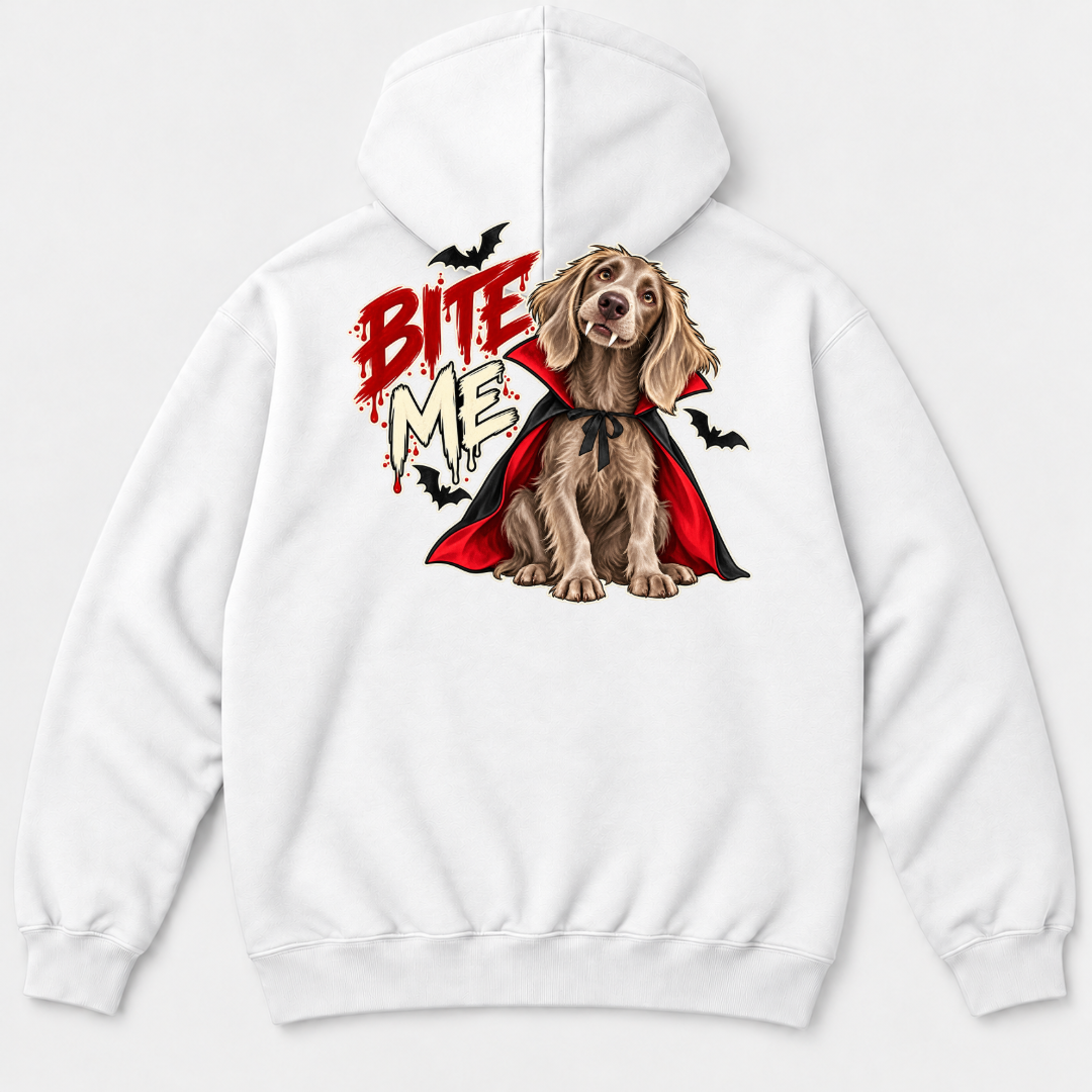 Bite Me Vampire Dog Halloween T-Shirt & Sweatshirt