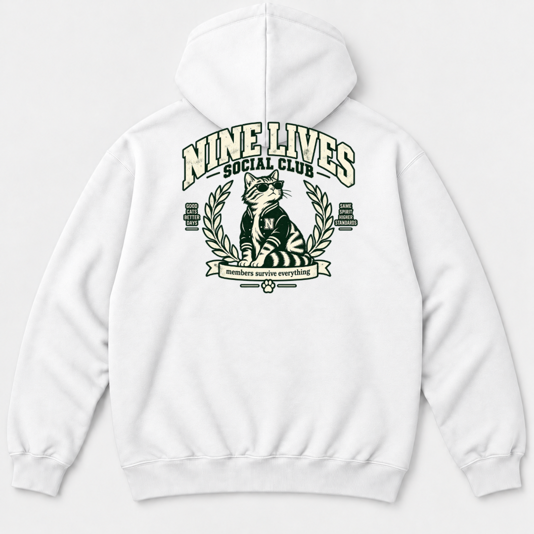 Nine Lives Social Club Cat Graphic T-Shirt & Sweatshirt