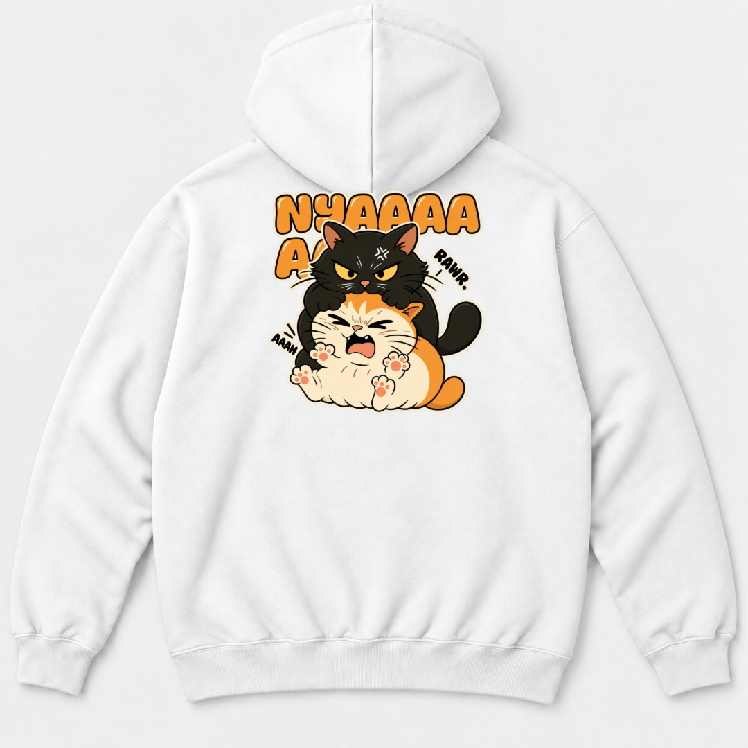 Nyaaa Cat Fight Comic Graphic T-Shirt & Sweatshirt