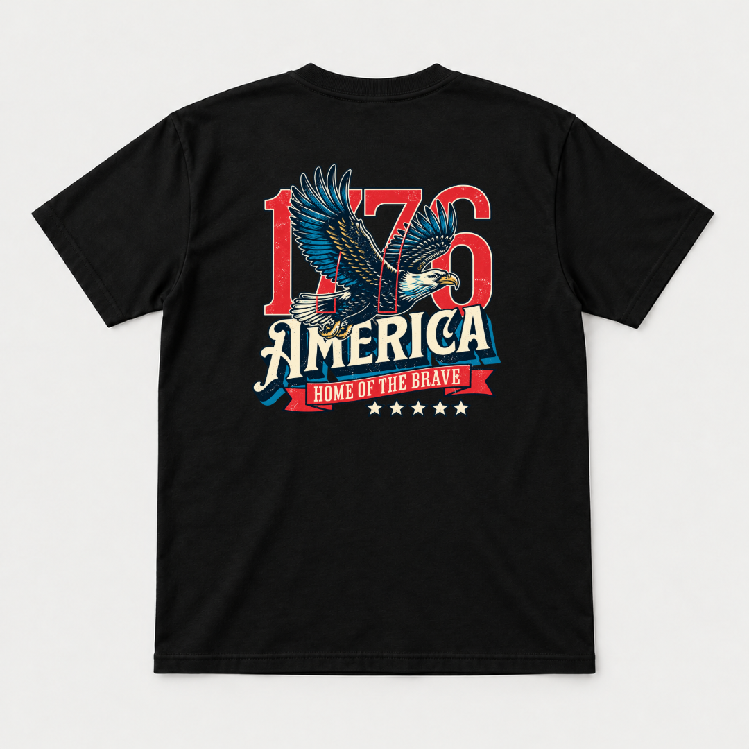 1776 Home of the Brave Eagle Graphic T-Shirt & Sweatshirt