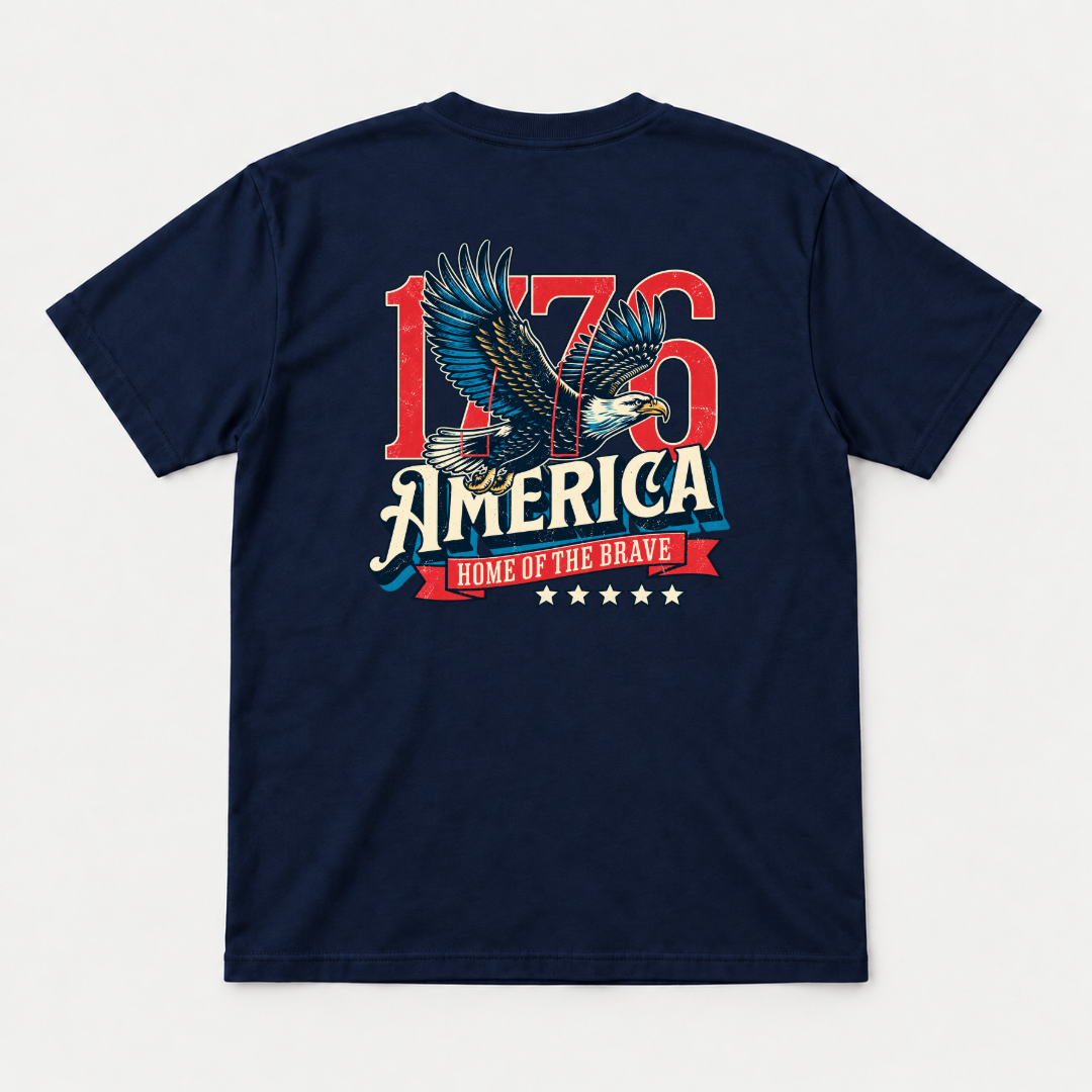 1776 Home of the Brave Eagle Graphic T-Shirt & Sweatshirt