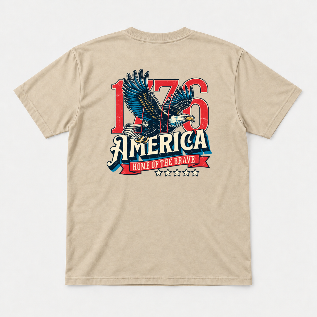 1776 Home of the Brave Eagle Graphic T-Shirt & Sweatshirt