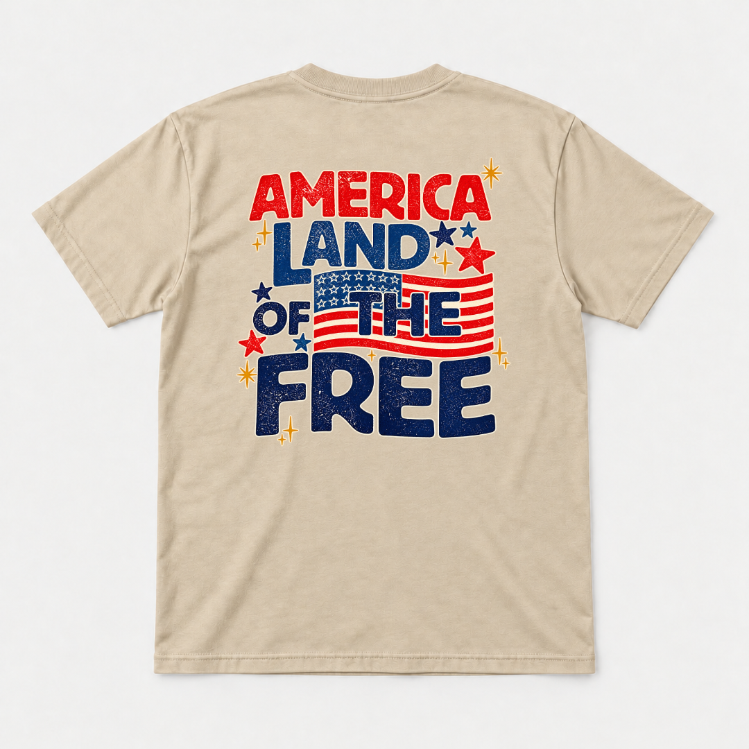 America Land of the Free Patriotic Graphic T-Shirt & Sweatshirt