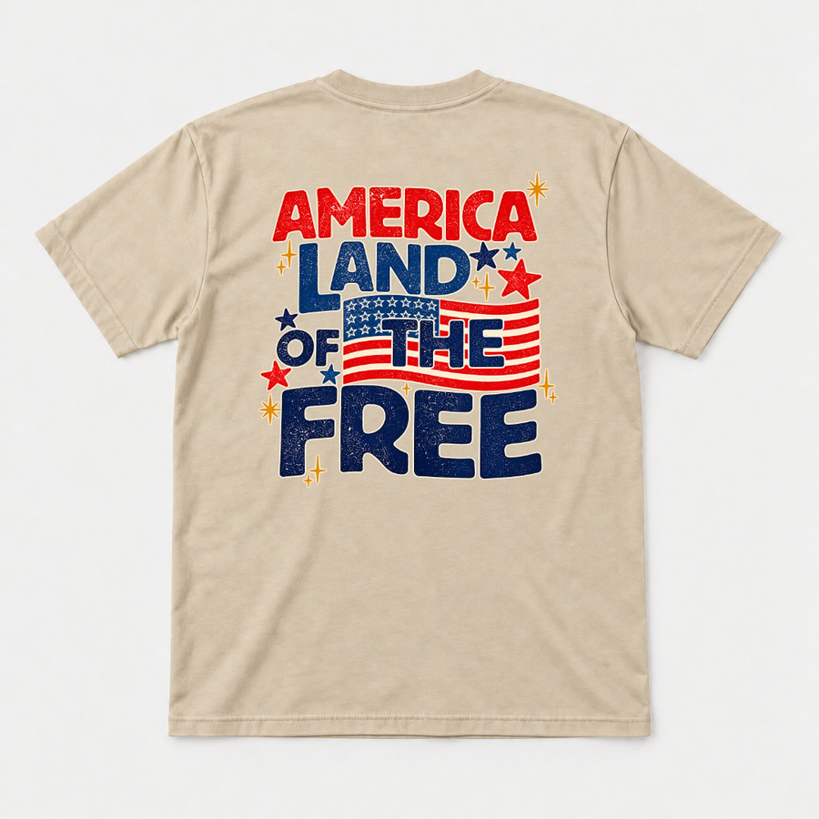 America Land of the Free Patriotic Graphic T-Shirt & Sweatshirt
