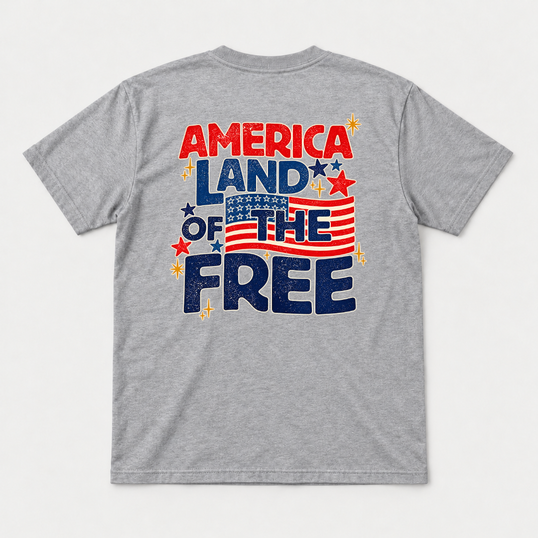 America Land of the Free Patriotic Graphic T-Shirt & Sweatshirt
