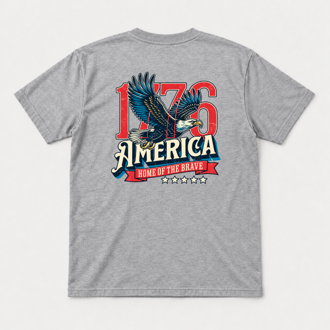 1776 Home of the Brave Eagle Graphic T-Shirt & Sweatshirt